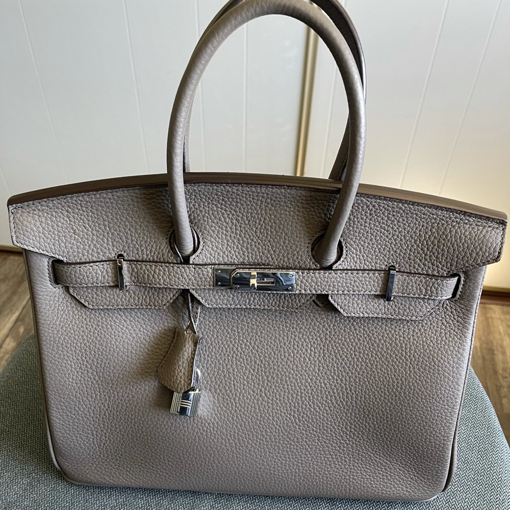 Birkin Inspired Bag Genuine Leather.